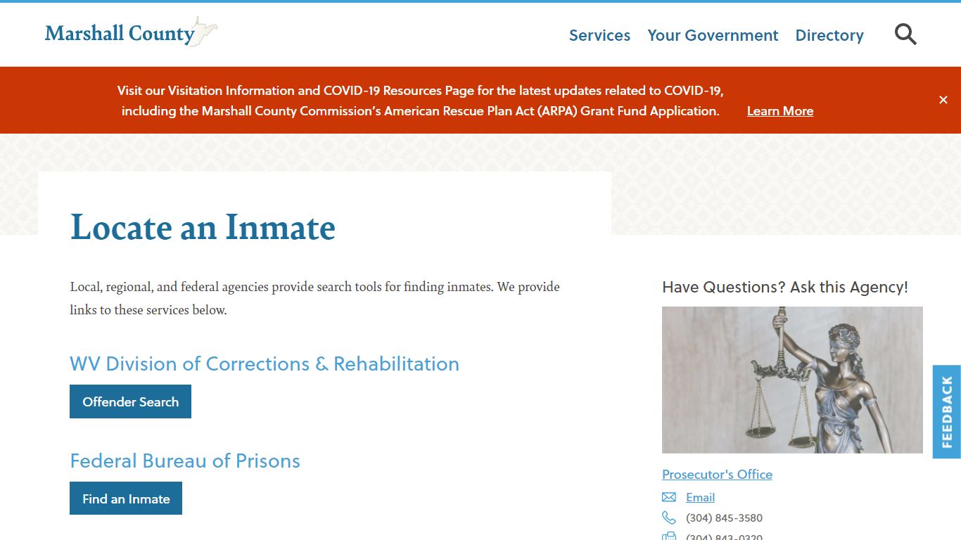 Locate an Inmate | Marshall County Commission
